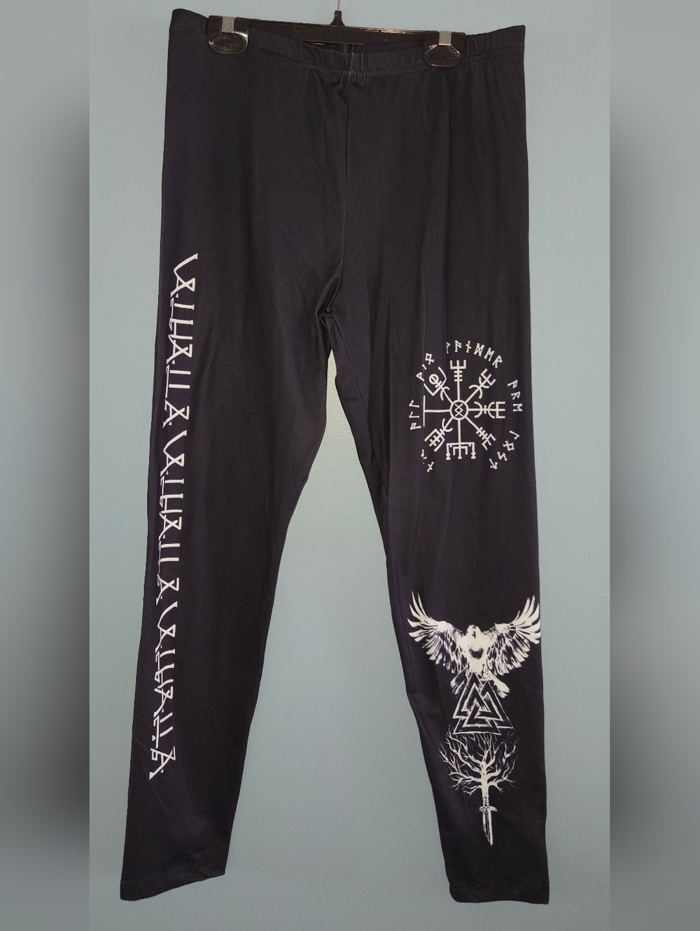 Like New Women's Graphic Leggings with Norse Symbols XL